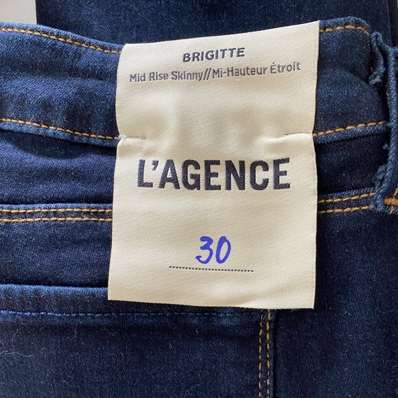L'AGENCE Brigitte Mid-Rise Skinny Jean Dark Midnight Wash - Picture 6 of 8